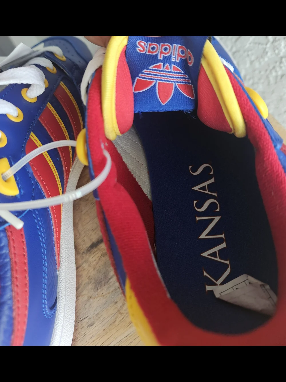 adidas Blue Sneakers with Red & Yellow Accents